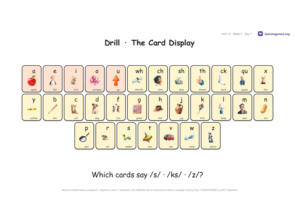 Preview page 2 of Fundations Level 1 Unit 13 Lesson Slides – 3rd Edition Aligned