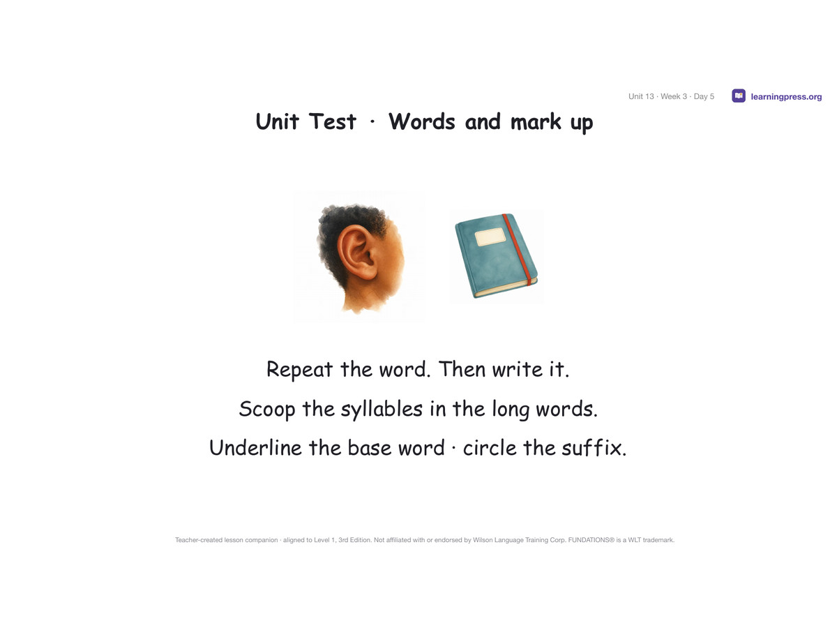 Preview page 4 of Fundations Level 1 Unit 13 Lesson Slides – 3rd Edition Aligned