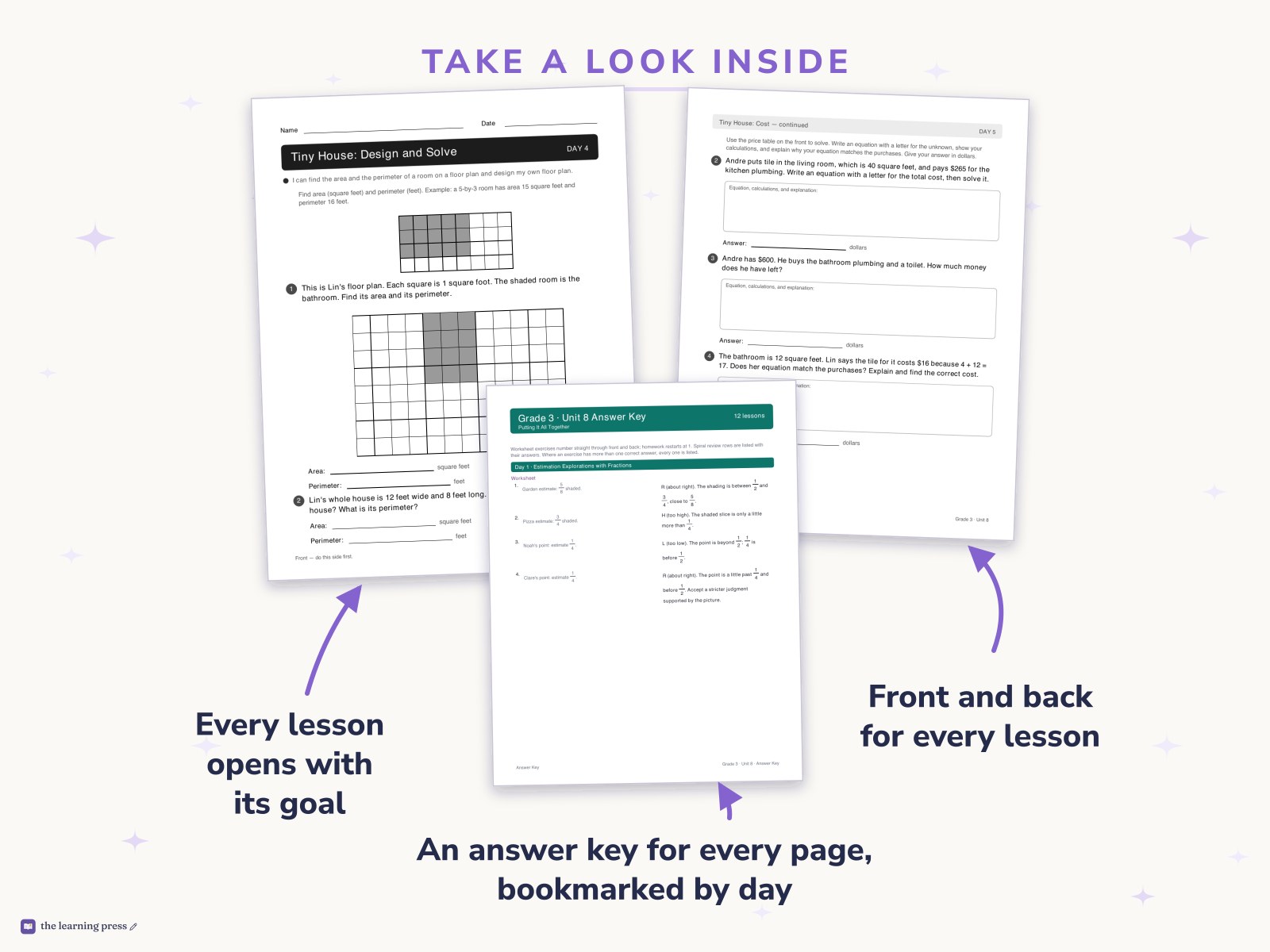 Preview page 2 of Illustrative Math (IM®) Aligned 3rd Grade Unit 8 Worksheets: Putting It All Together