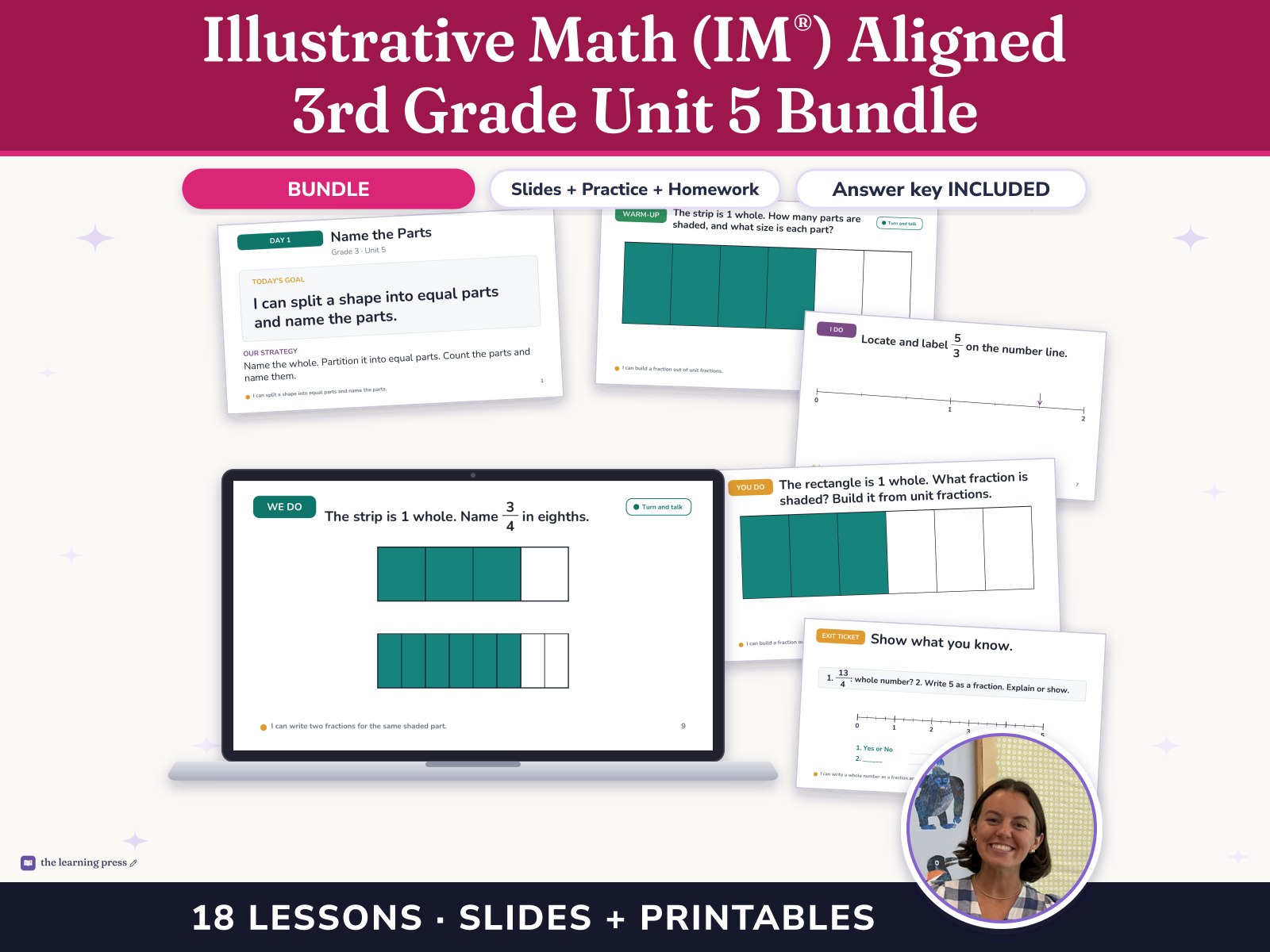 Preview page 1 of Illustrative Math (IM®) Aligned 3rd Grade Unit 5 Bundle: Fractions as Numbers