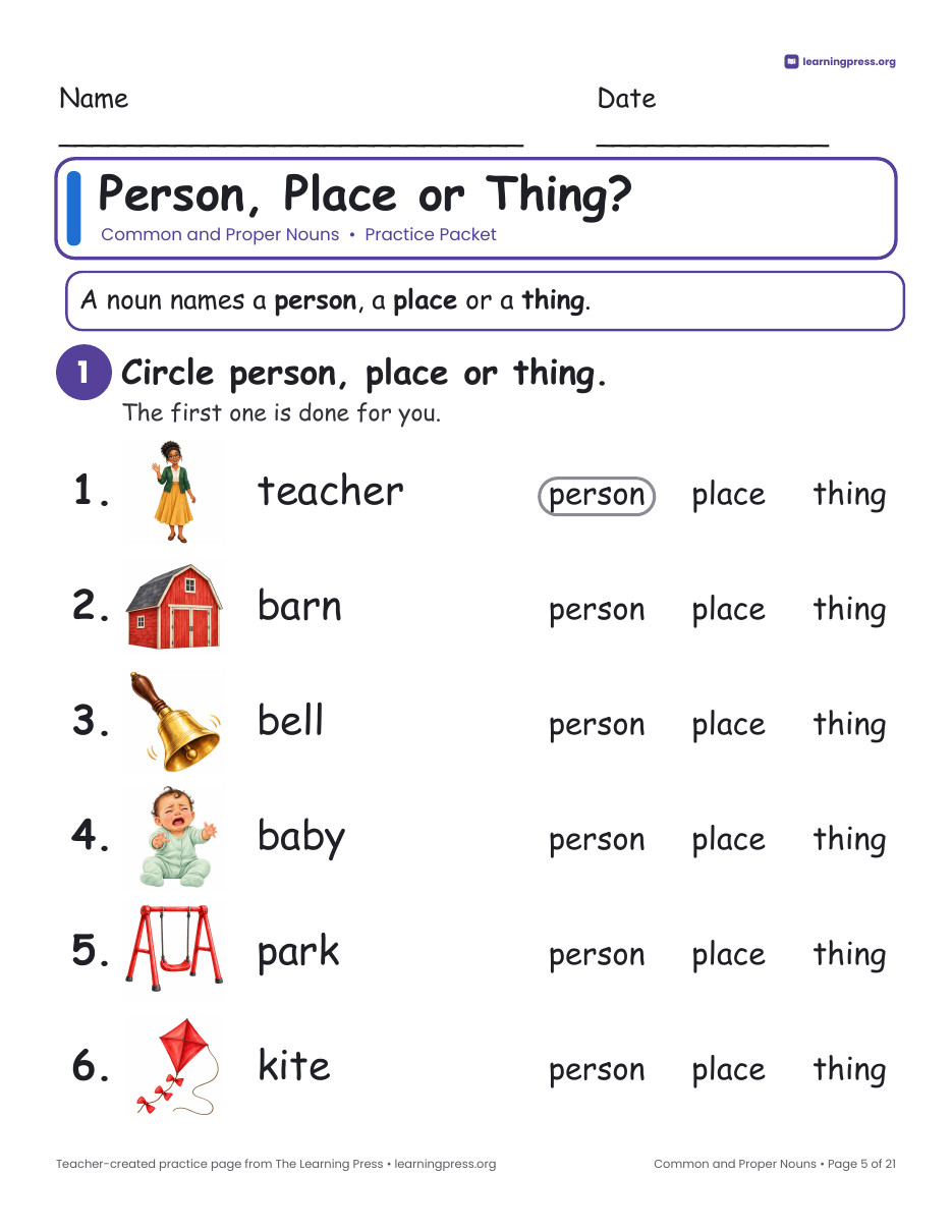 Preview page 3 of Grammar Bundle · Possessives, Prepositions, Nouns, Conjunctions