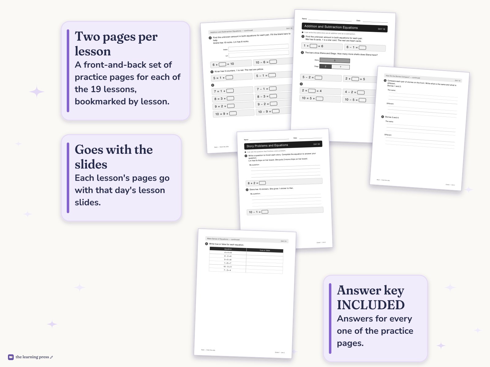 Preview page 4 of Illustrative Math (IM®) Aligned 1st Grade Unit 2 Worksheets: Addition and Subtraction Story Problems