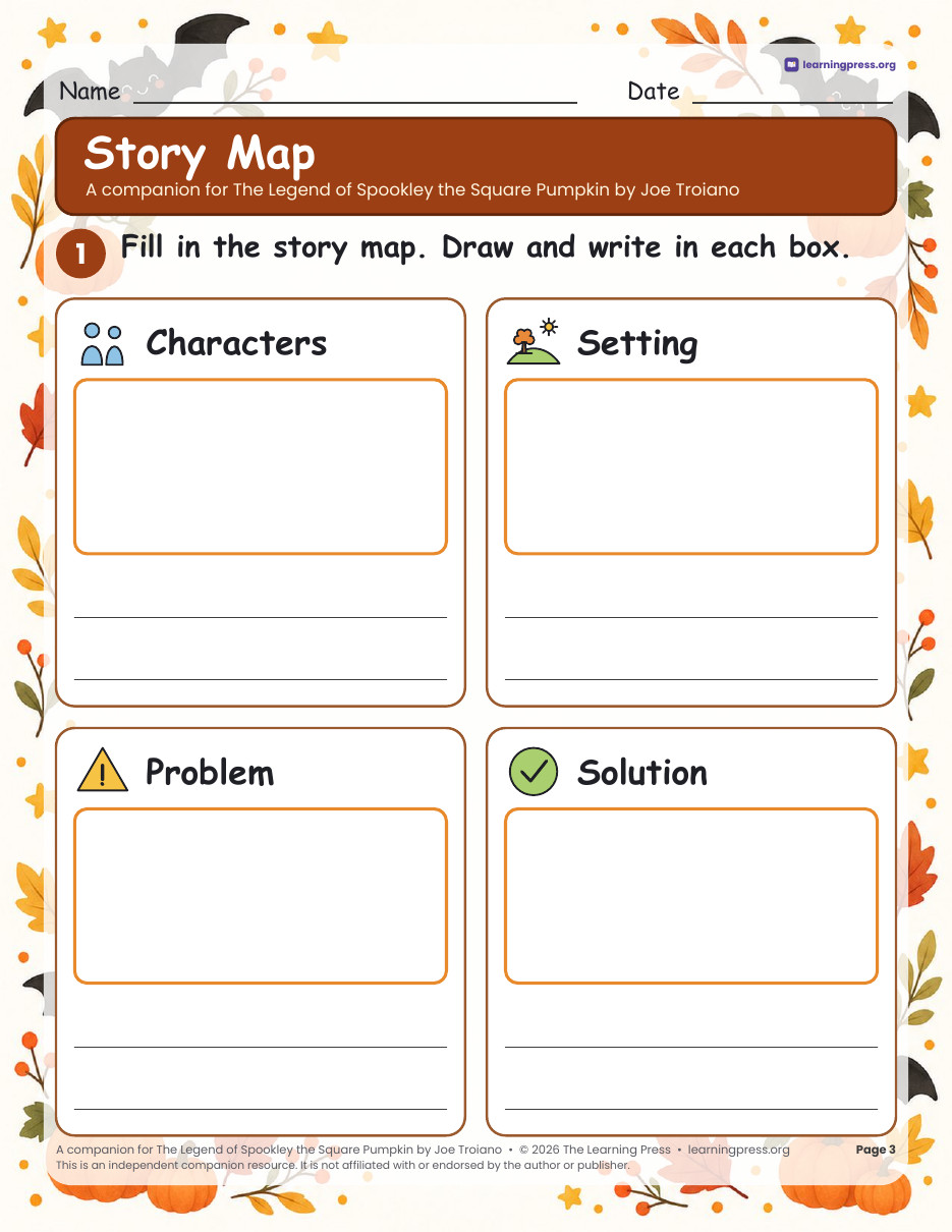 Preview page 1 of Spookley the Square Pumpkin Book Companion · Halloween Read-Aloud Activities