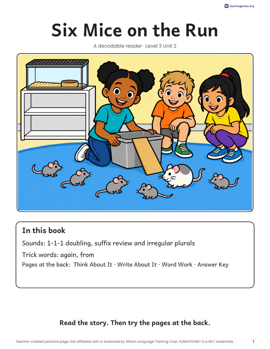 Preview page 2 of Fundations®-Aligned Decodable Reader · Level 3 Unit 2