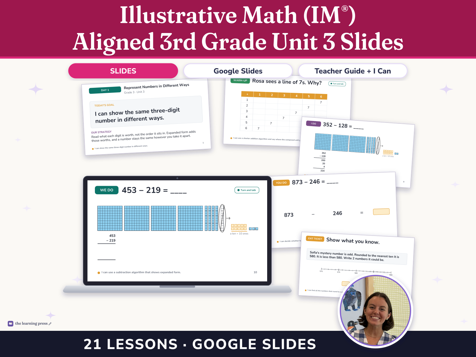 Preview page 1 of Illustrative Math (IM®) Aligned 3rd Grade Unit 3 Slides: Wrapping Up Addition and Subtraction within 1,000