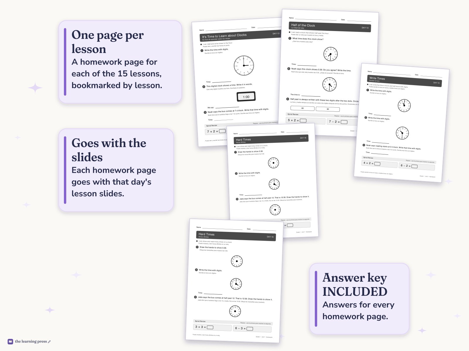 Preview page 4 of Illustrative Math (IM®) Aligned 1st Grade Unit 7 Homework: Geometry and Time