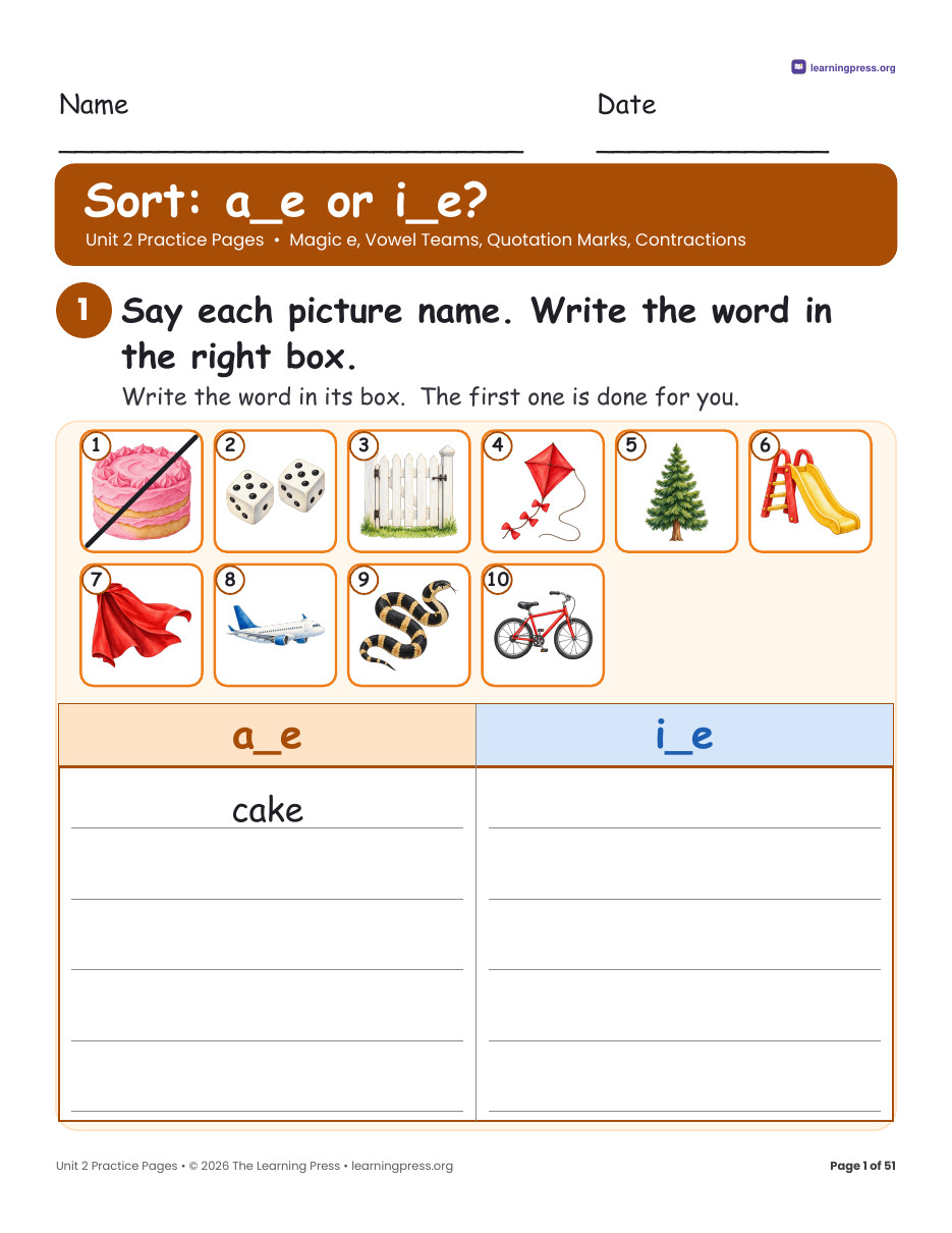 Preview page 1 of CKLA-Aligned Grade 2 Skills Unit 2 Worksheets (Lessons 1–16)