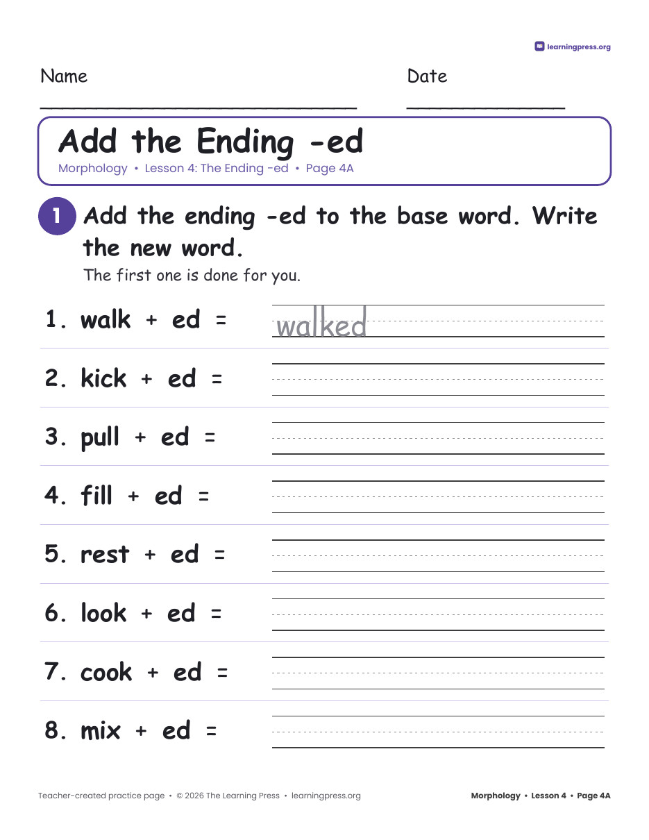 Preview page 4 of Grade 2 Morphology Unit 1: Compound Words, -s, -es, -ed · Slides & Worksheets