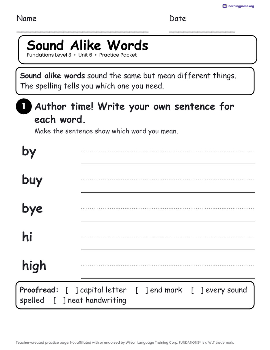 Preview page 2 of Fundations Level 3 — Full-Year Worksheets Bundle (All Units 1–14 + Bonus)