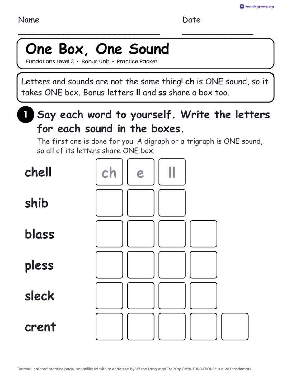 Preview page 4 of Fundations Level 3 — Full-Year Worksheets Bundle (All Units 1–14 + Bonus)