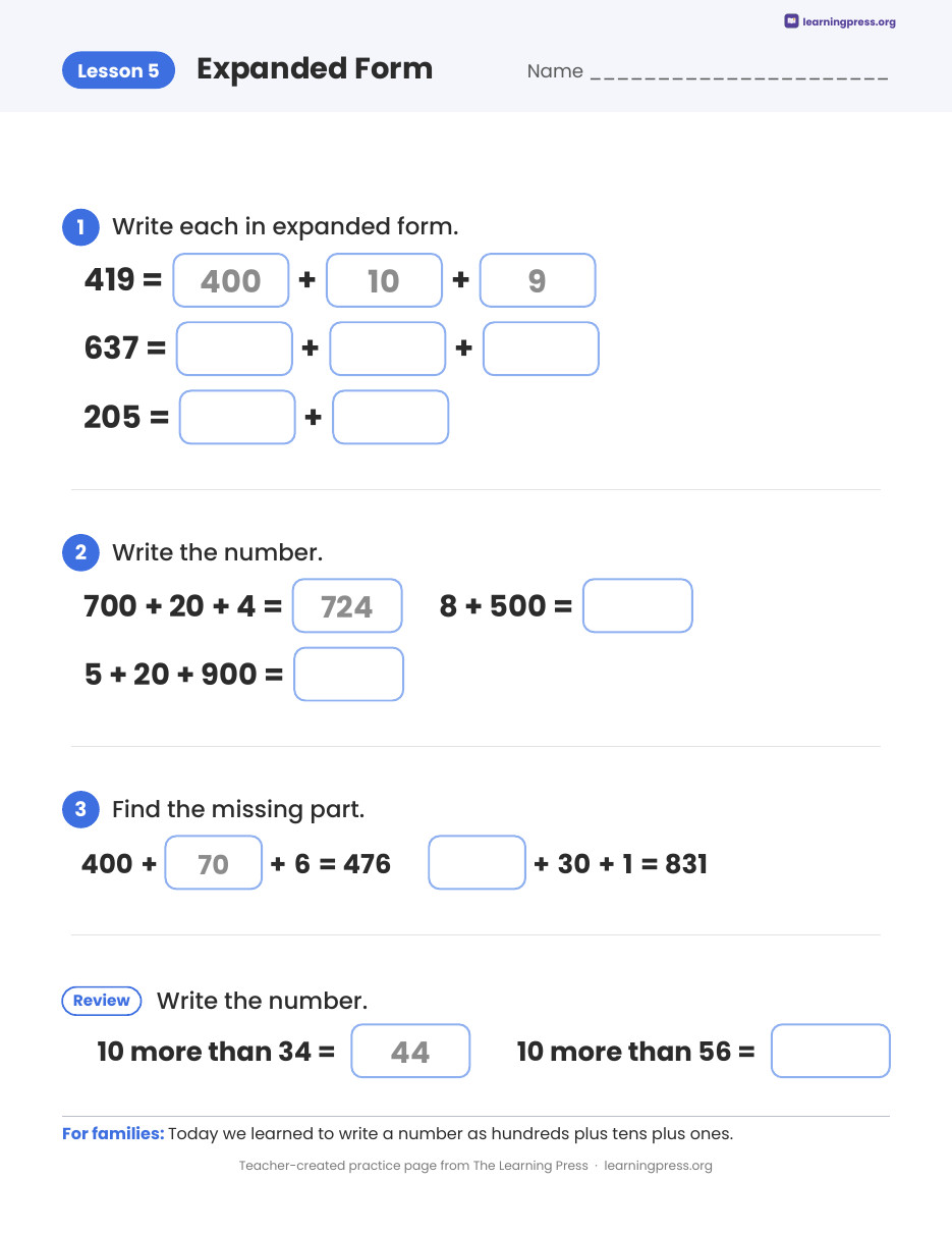 Preview page 2 of Illustrative Math (IM®) Aligned 2nd Grade Unit 5 Homework Packet (Color & B&W)