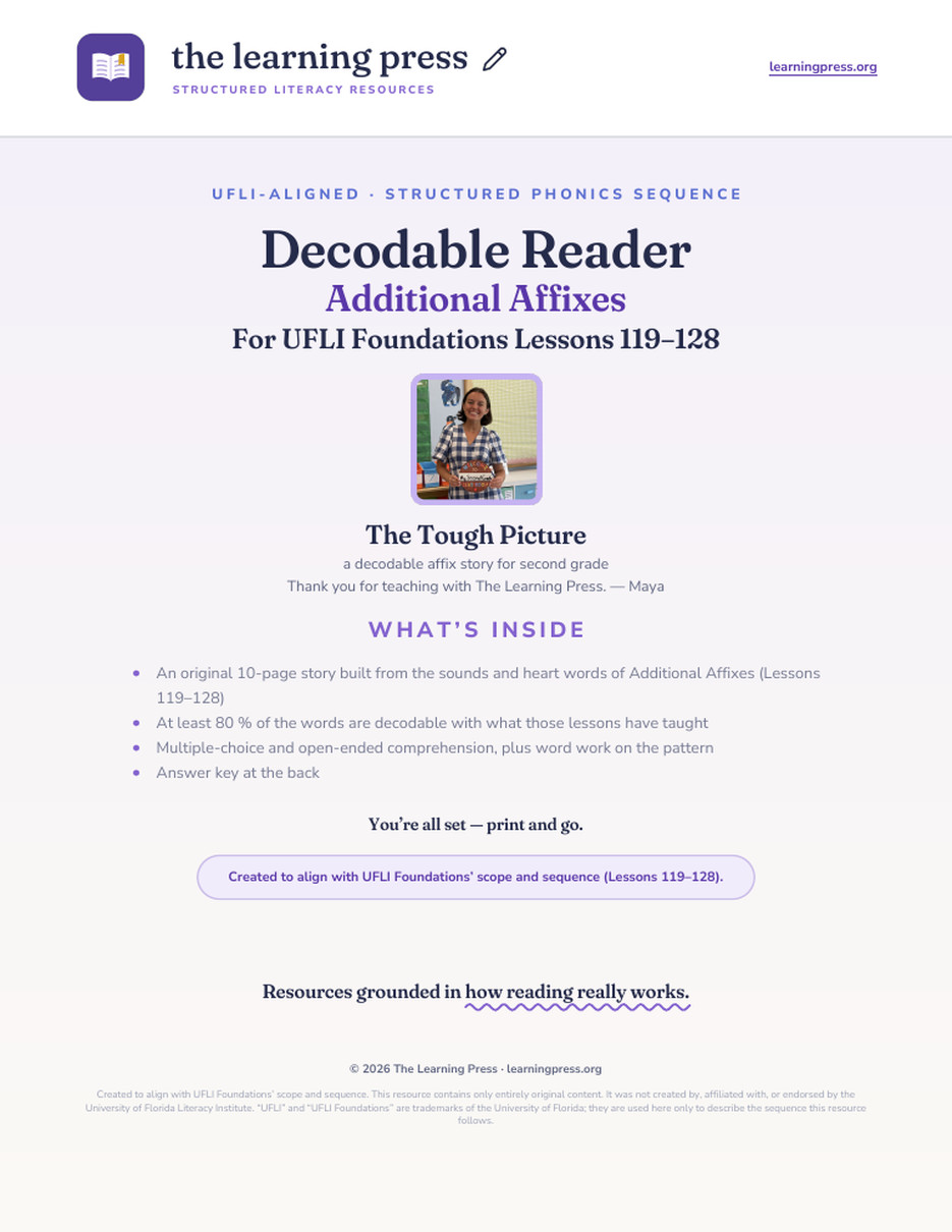 Preview page 1 of UFLI-Aligned Decodable Reader · Lessons 119–128