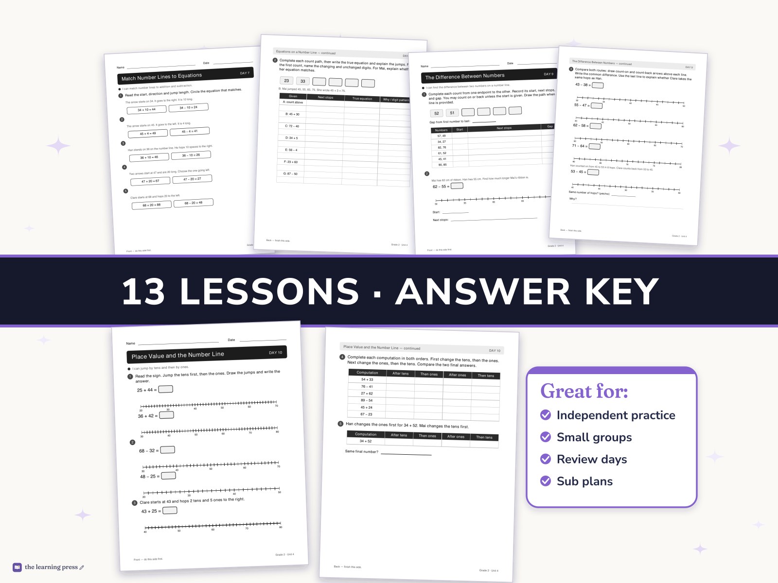 Preview page 3 of Illustrative Math (IM®) Aligned 2nd Grade Unit 4 Worksheets: Addition and Subtraction on the Number Line