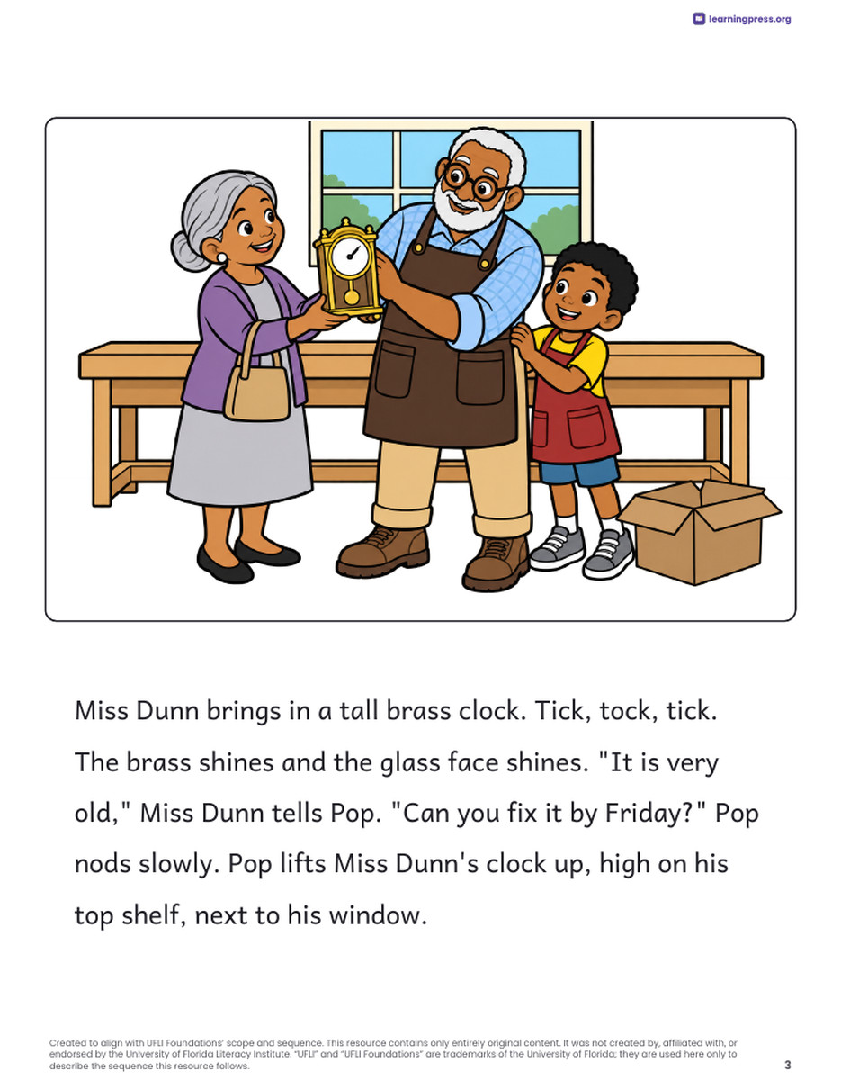 Preview page 4 of UFLI-Aligned Decodable Reader · Lessons 99–106