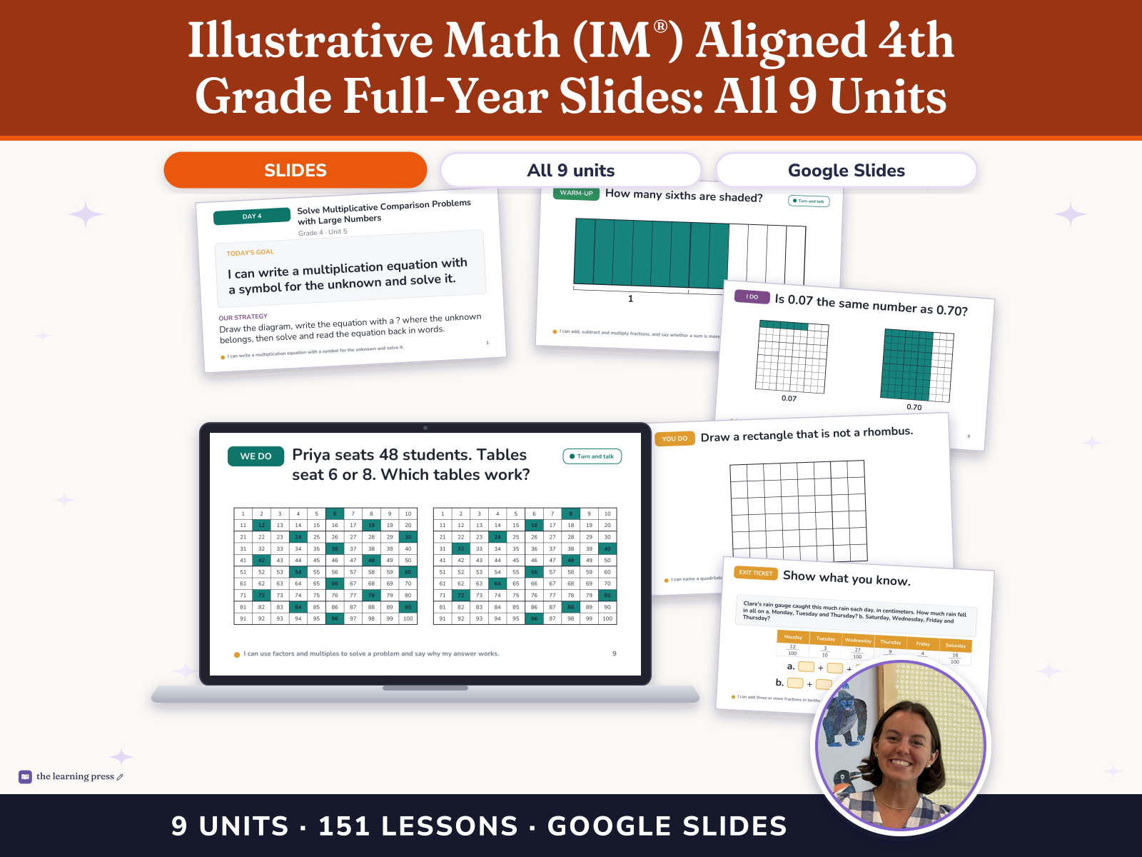 Preview page 1 of Illustrative Math (IM®) Aligned 4th Grade Full-Year Slides: All 9 Units