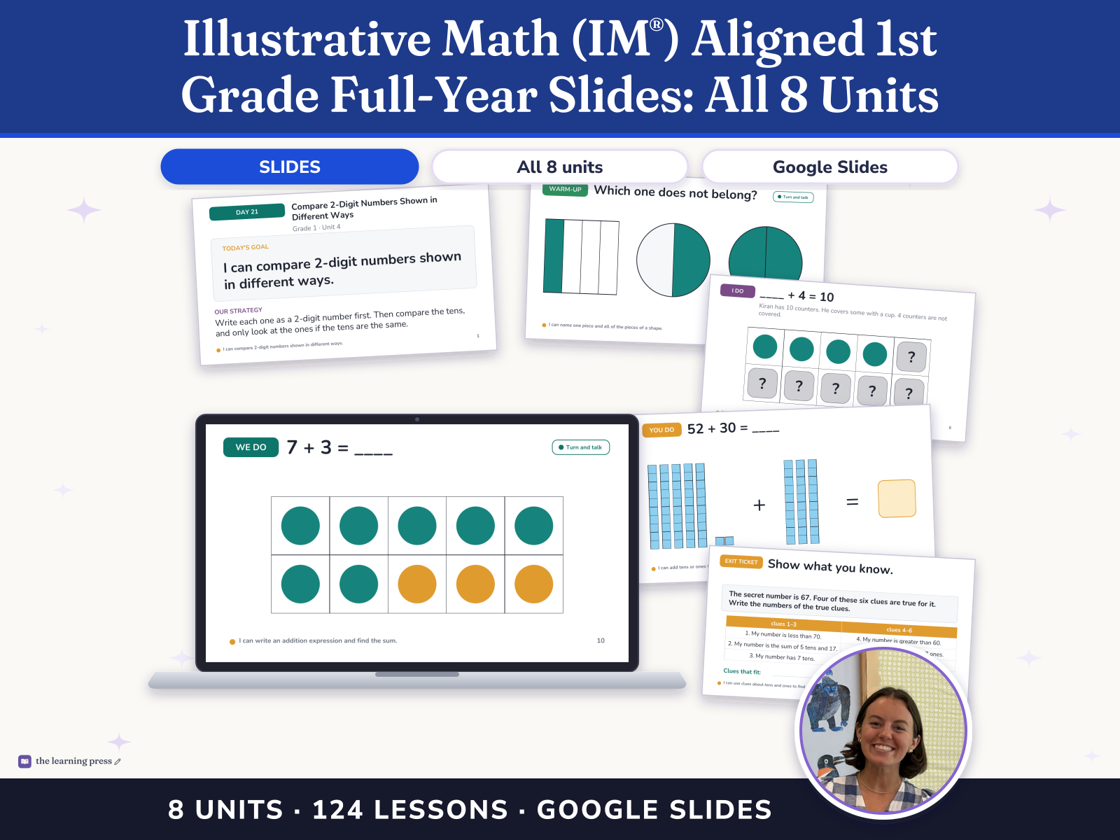 Preview page 1 of Illustrative Math (IM®) Aligned 1st Grade Full-Year Slides: All 8 Units