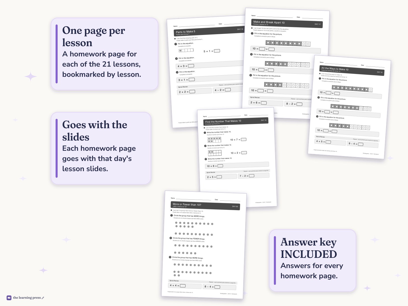 Preview page 4 of Illustrative Math (IM®) Aligned Kindergarten Unit 8 Homework: Putting It All Together