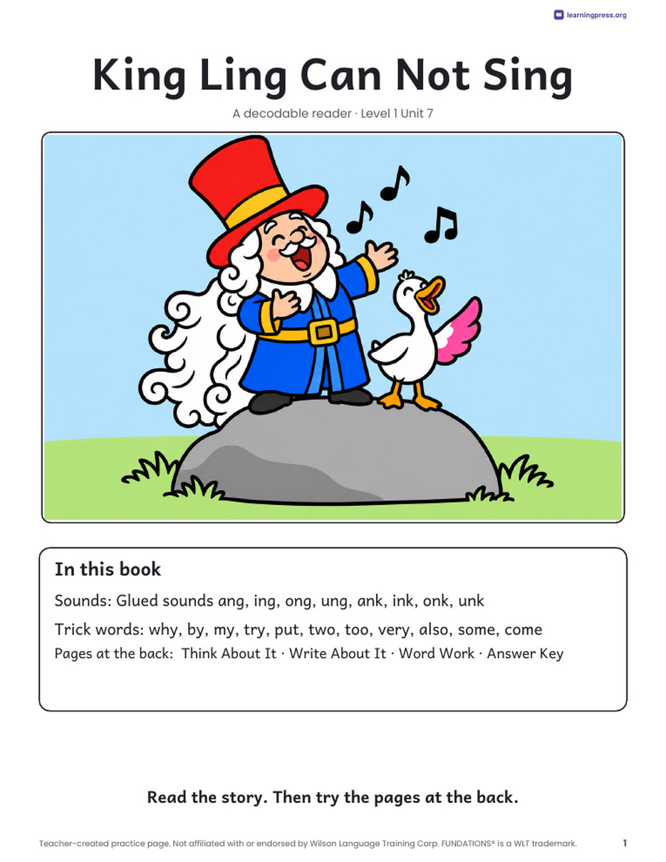 Preview page 2 of Fundations®-Aligned Decodable Reader · Level 1 Unit 7