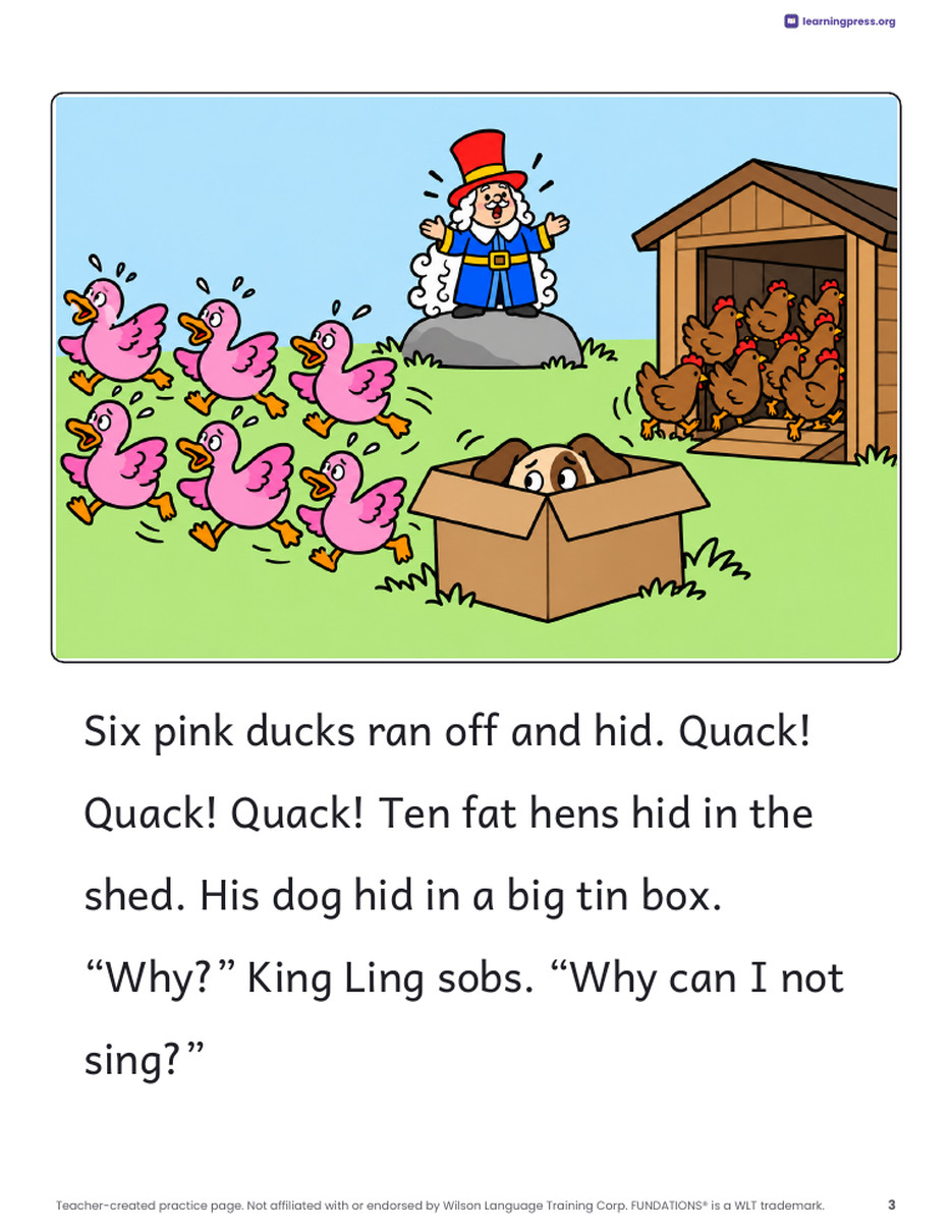 Preview page 4 of Fundations®-Aligned Decodable Reader · Level 1 Unit 7