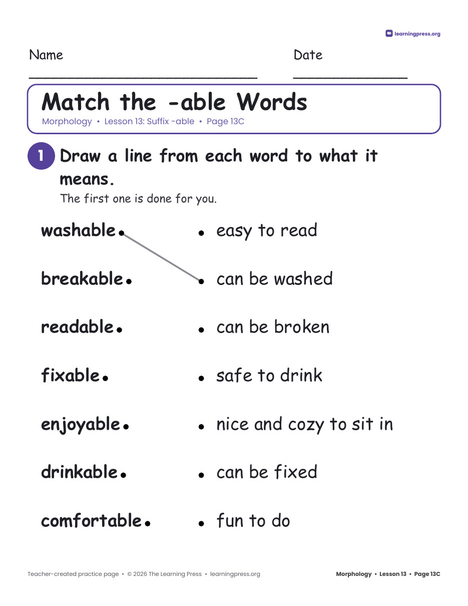 Preview page 3 of Grade 3 Morphology Bundle · 25 Lessons: Prefixes, Suffixes & Root Words