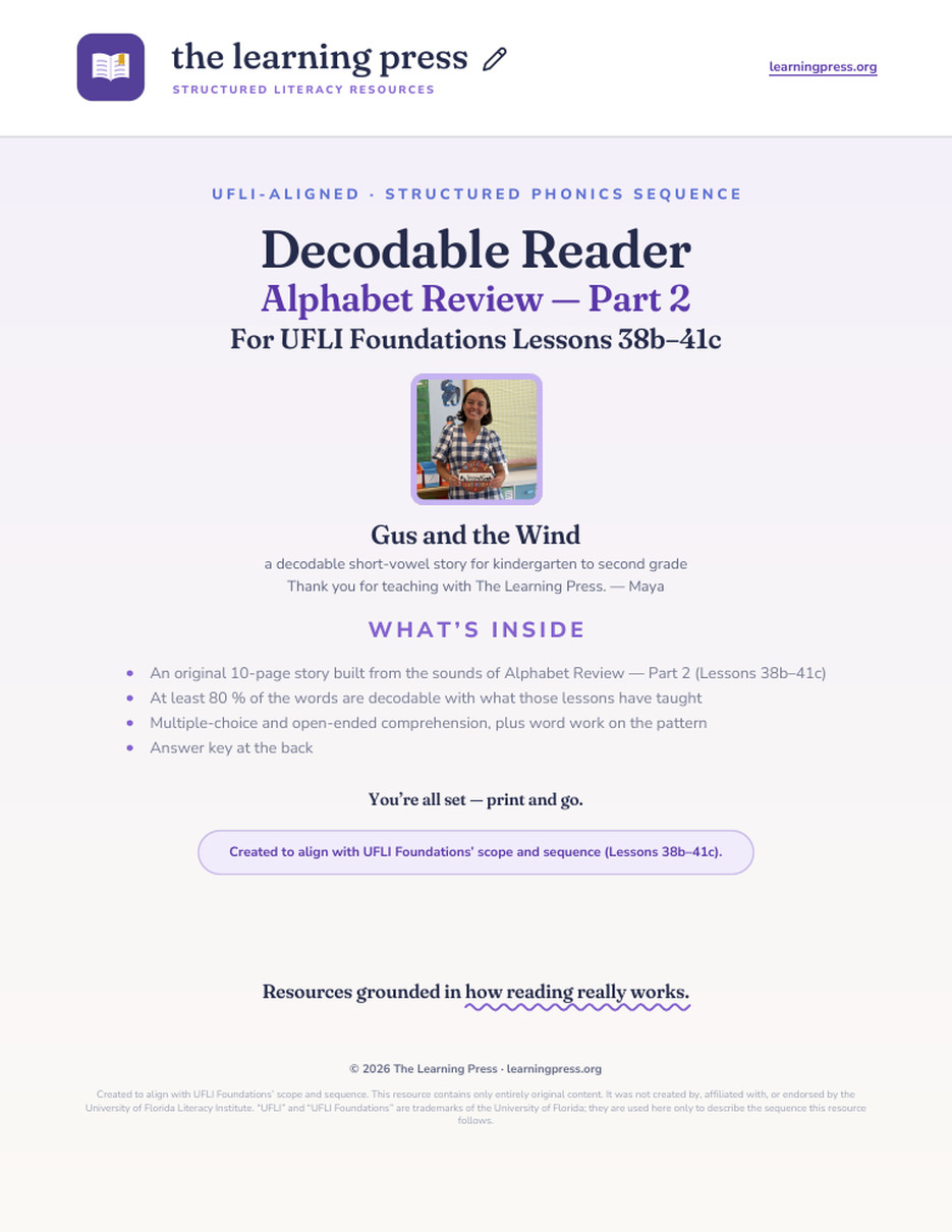 Preview page 1 of UFLI-Aligned Decodable Reader · Lessons 38b–41c