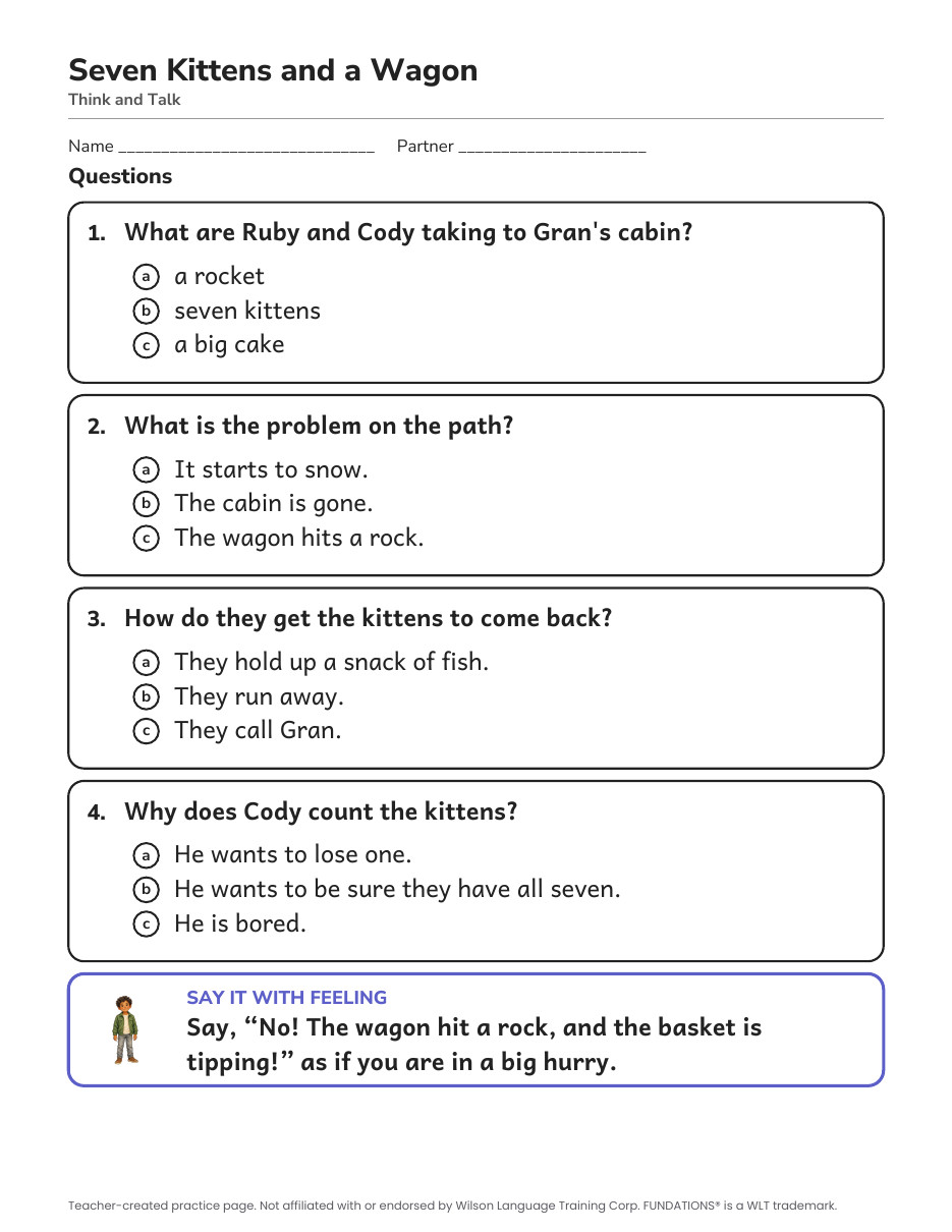 Preview page 3 of Fundations-Aligned Partner Reader's Theater · Level 3 Unit 5