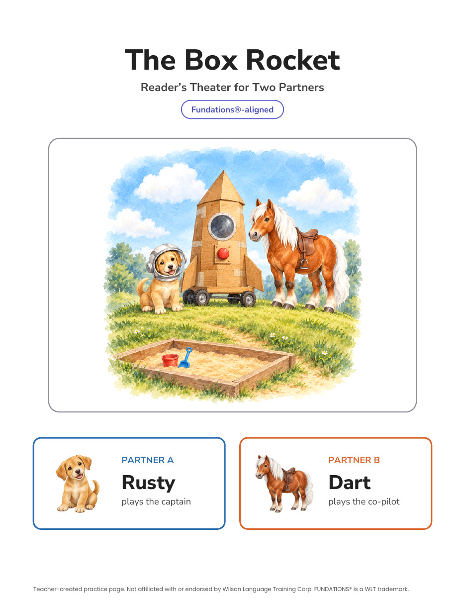 Preview page 4 of Fundations-Aligned Partner Reader's Theater · Level 3 Unit 5
