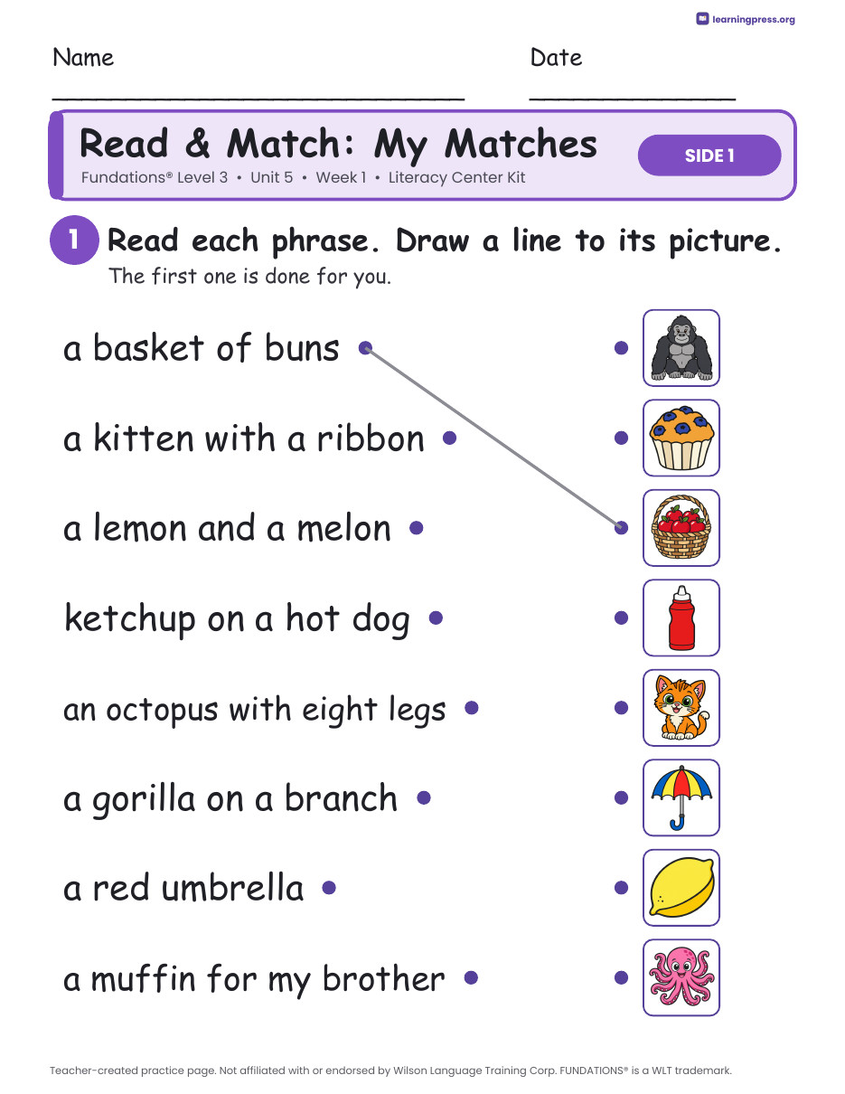 Preview page 3 of Fundations Level 3 Unit 5 Literacy Center Kits Bundle (2 Weeks)