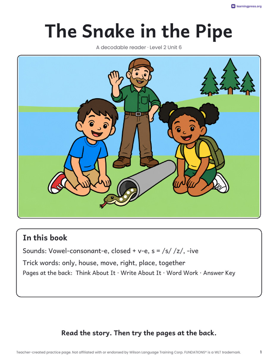 Preview page 2 of Fundations®-Aligned Decodable Reader · Level 2 Unit 6