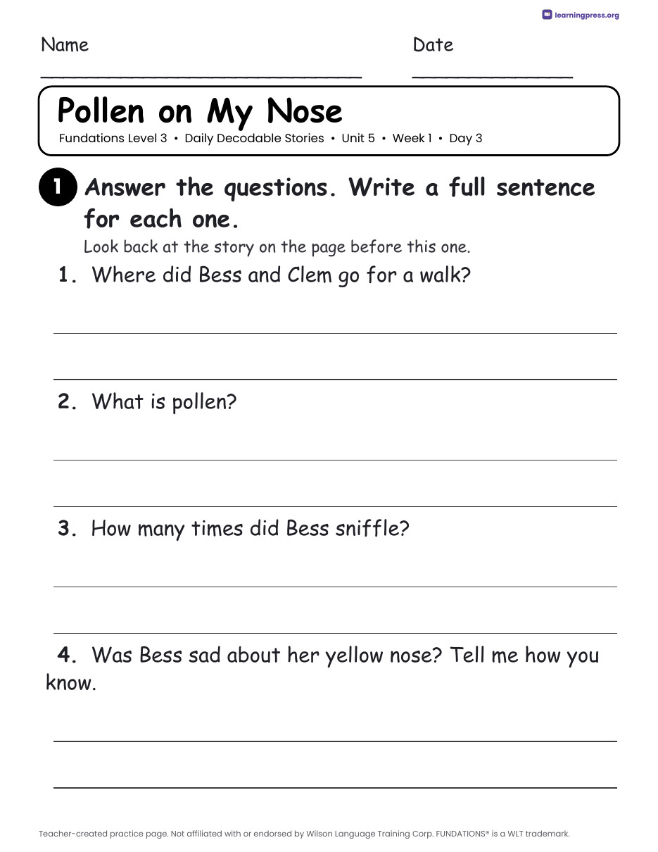 Preview page 4 of Fundations®-Aligned Level 3 Complete Bundle + Daily Decodable Stories