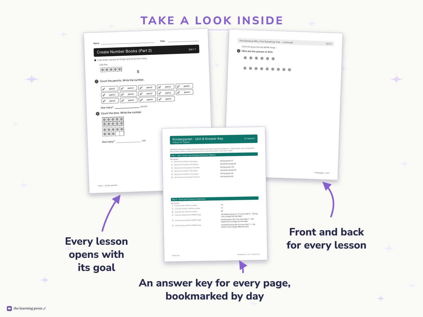 Preview page 2 of Illustrative Math (IM®) Aligned Kindergarten Unit 8 Worksheets: Putting It All Together