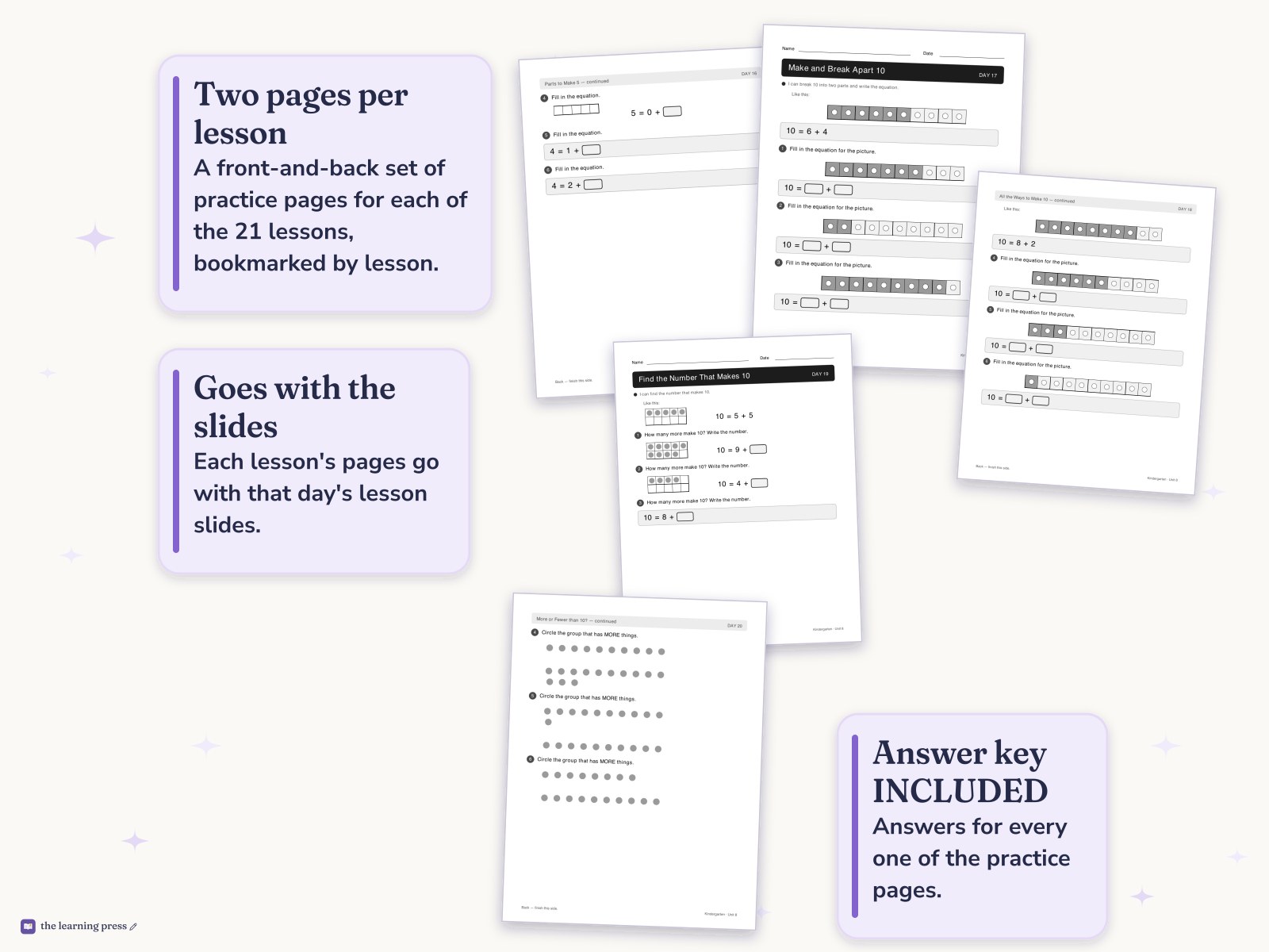 Preview page 4 of Illustrative Math (IM®) Aligned Kindergarten Unit 8 Worksheets: Putting It All Together