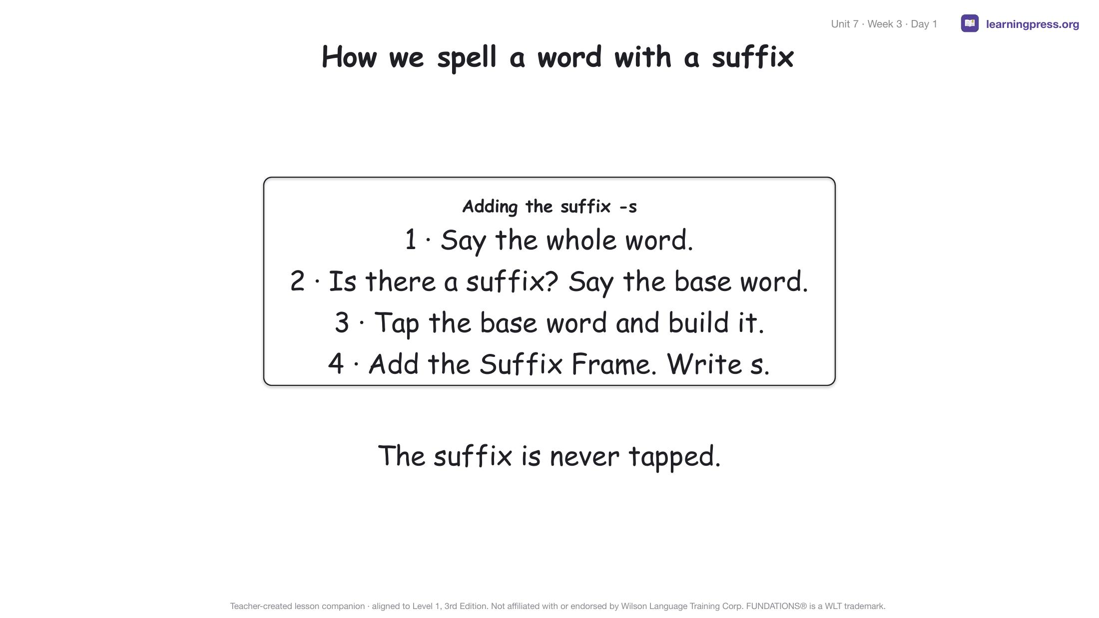 Preview page 3 of Fundations Level 1 Unit 7 Lesson Slides – 3rd Edition Aligned
