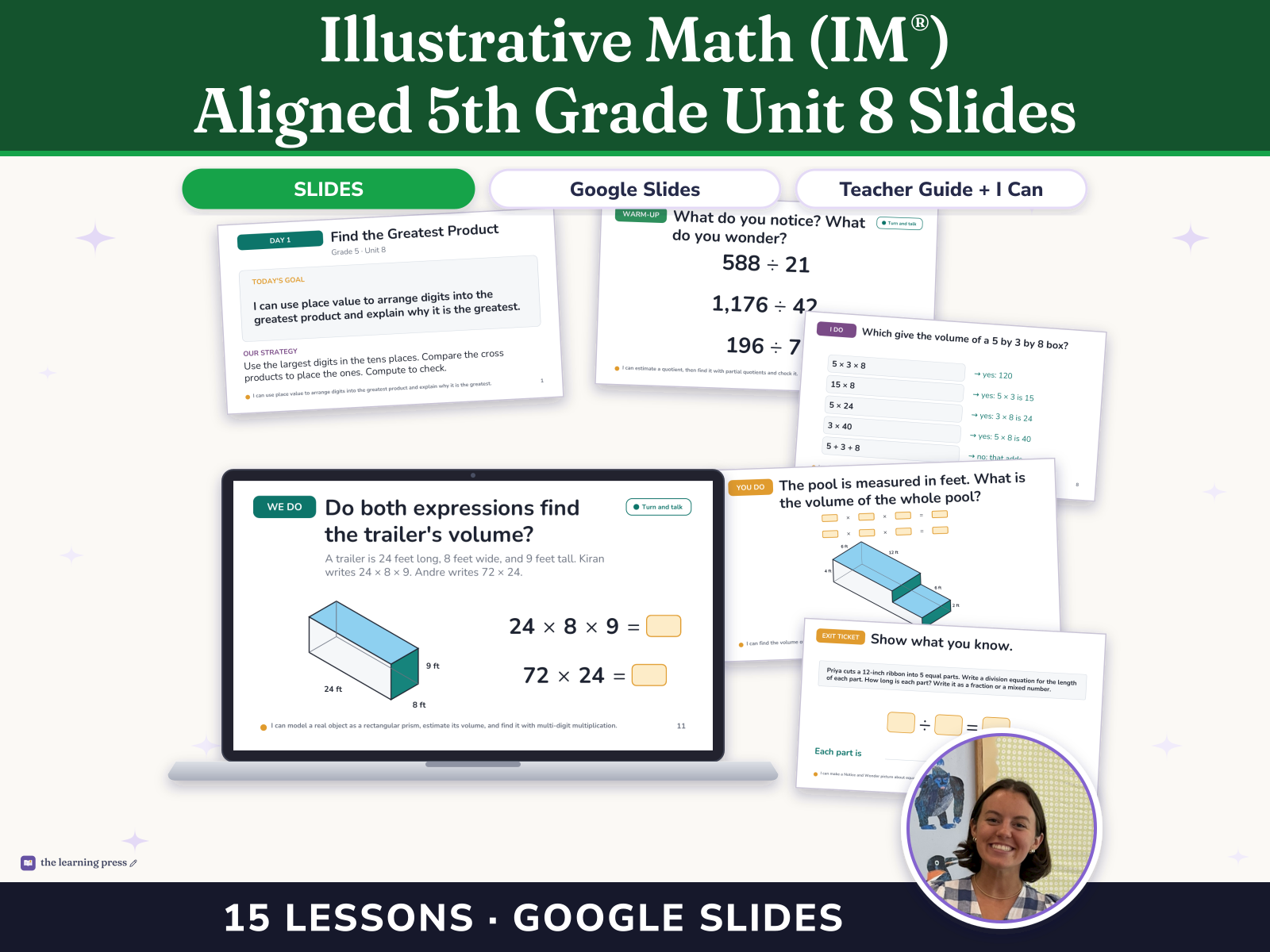Preview page 1 of Illustrative Math (IM®) Aligned 5th Grade Unit 8 Slides: Putting It All Together