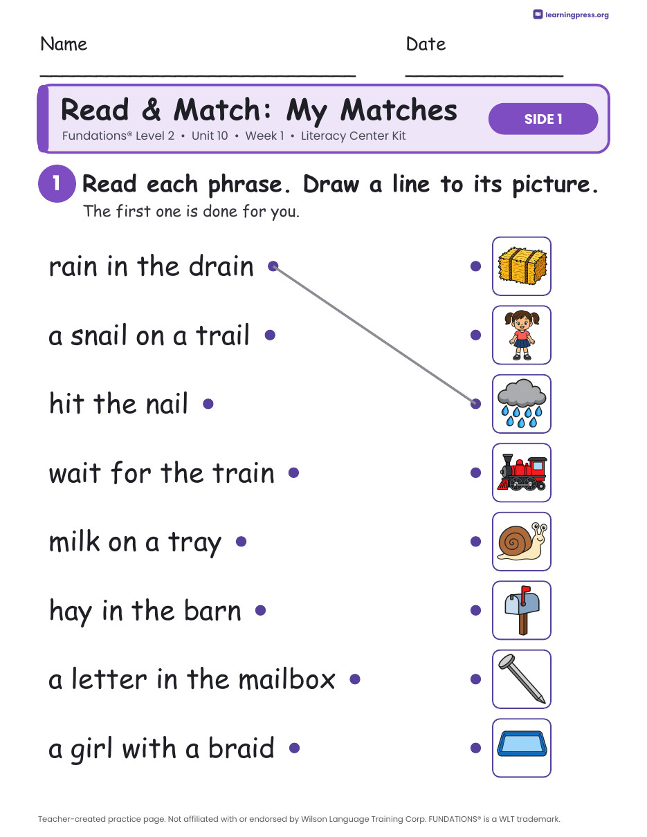 Preview page 3 of Fundations Level 2 Unit 10 Literacy Center Kits Bundle (2 Weeks)
