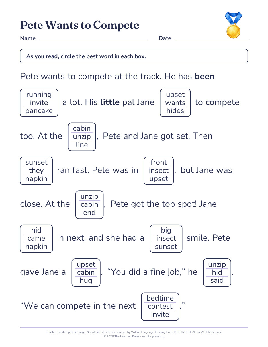 Preview page 2 of Fundations®-Aligned Maze Passages · Level 1 Unit 12
