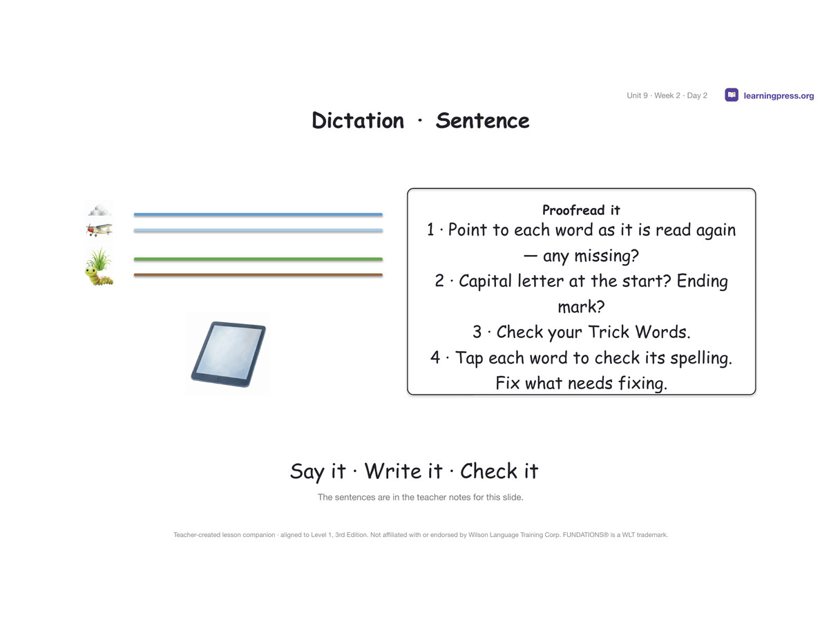 Preview page 3 of Fundations Level 1 Unit 9 Lesson Slides – 3rd Edition Aligned