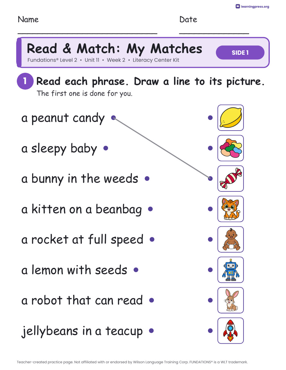 Preview page 3 of Fundations Level 2 Unit 11 Week 2 Literacy Center Kit