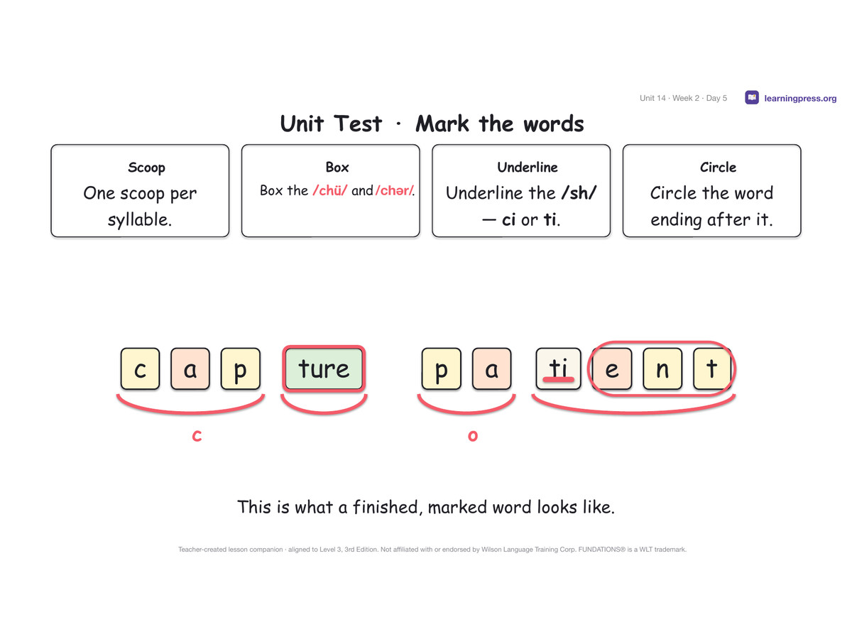 Preview page 4 of Fundations Level 3 Unit 14 Lesson Slides – 3rd Edition Aligned