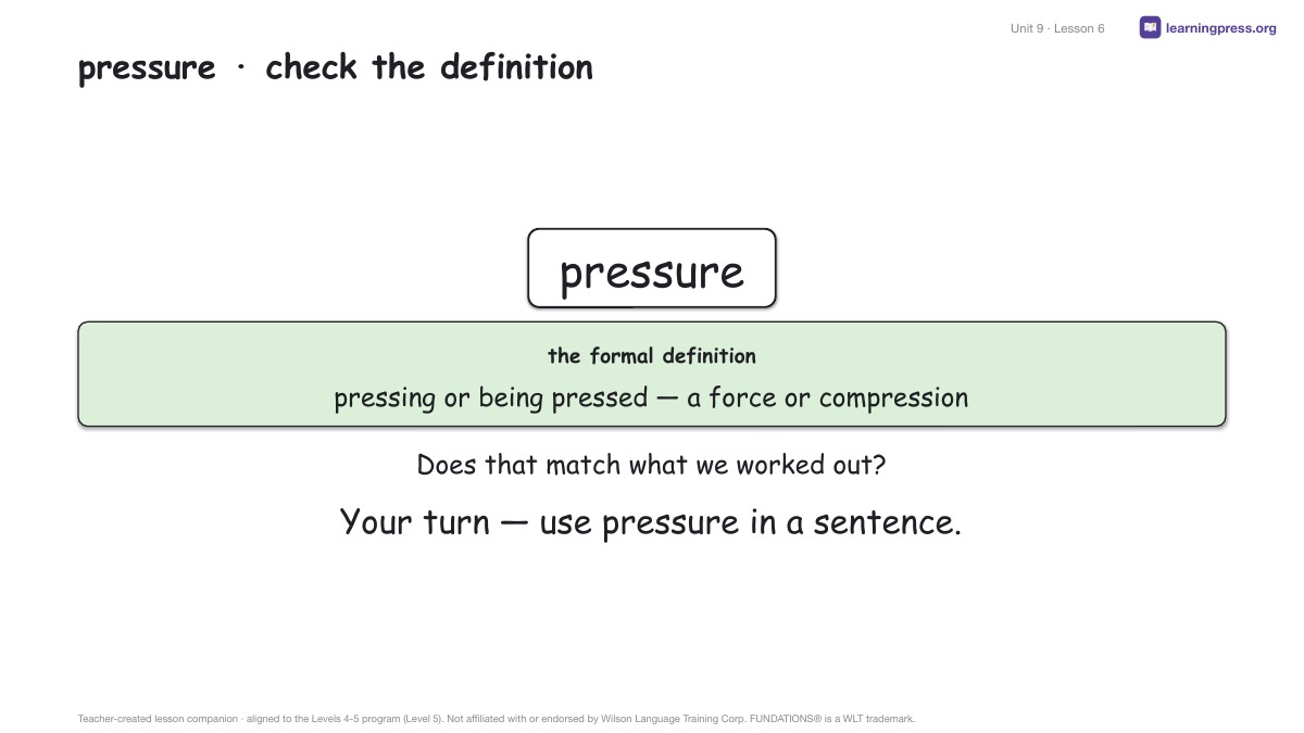 Preview page 3 of Fundations Level 5 Unit 9 Lesson Slides