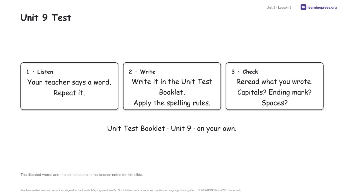 Preview page 4 of Fundations Level 5 Unit 9 Lesson Slides
