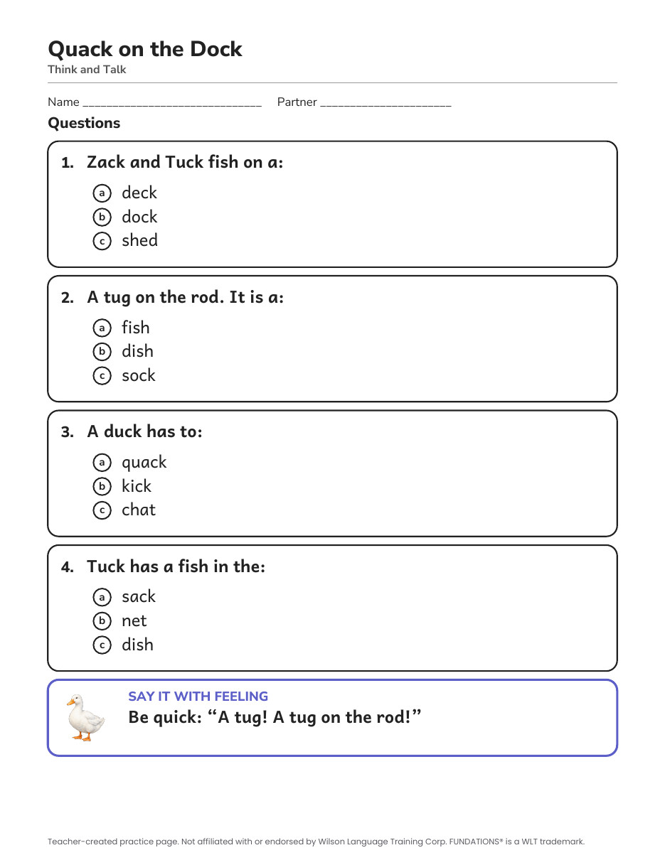Preview page 3 of Fundations-Aligned Partner Reader's Theater · Level 1 Unit 3