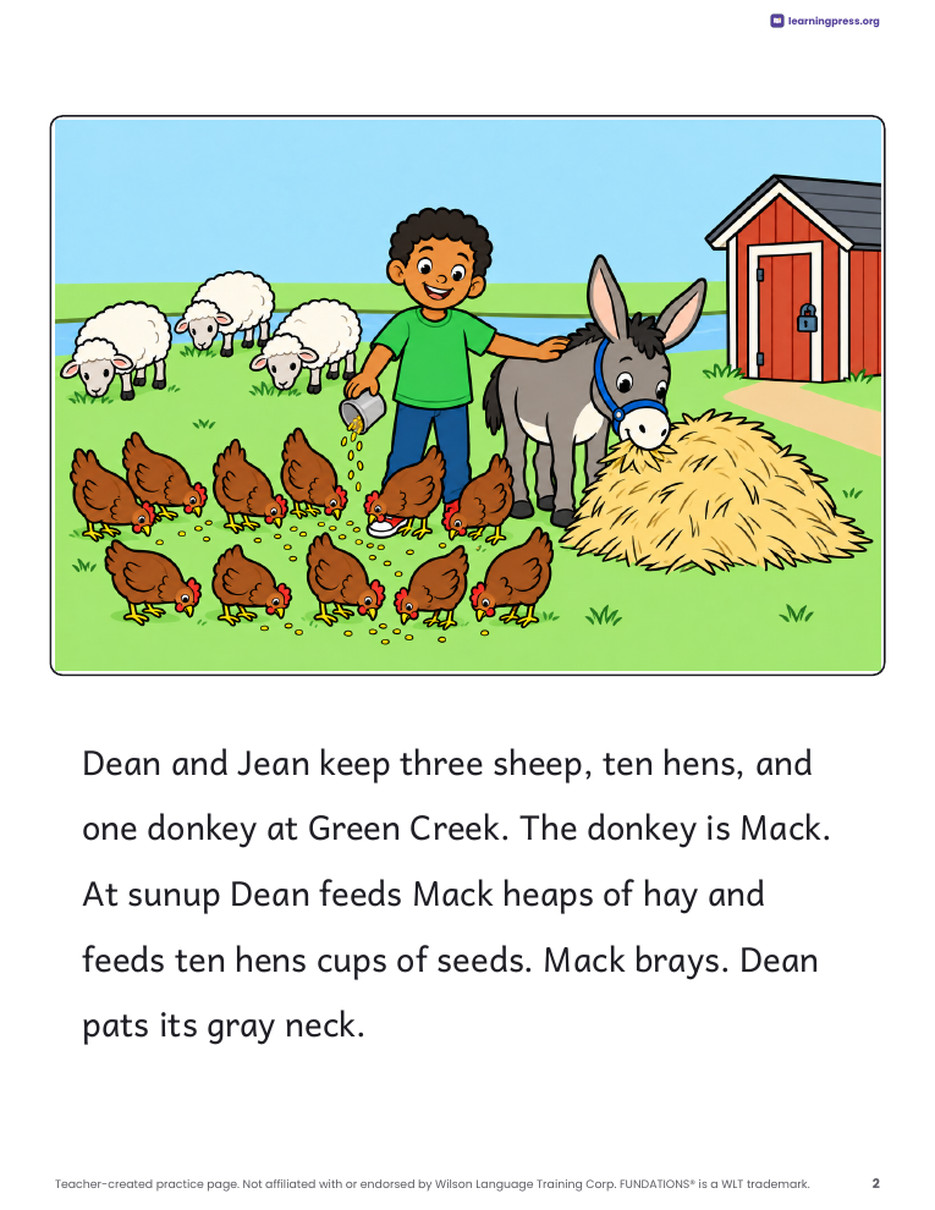 Preview page 3 of Fundations®-Aligned Decodable Reader · Level 2 Unit 11