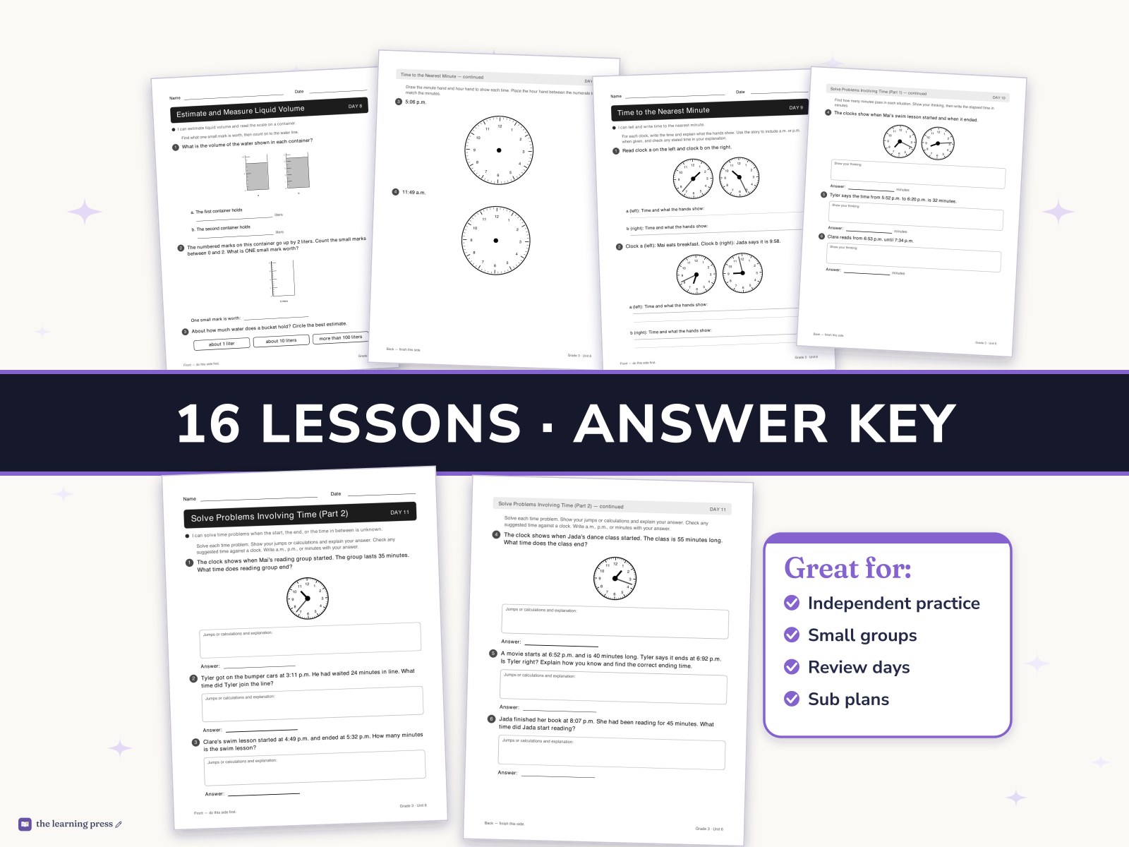 Preview page 3 of Illustrative Math (IM®) Aligned 3rd Grade Unit 6 Worksheets: Measuring Length, Time, Liquid Volume, and Weight