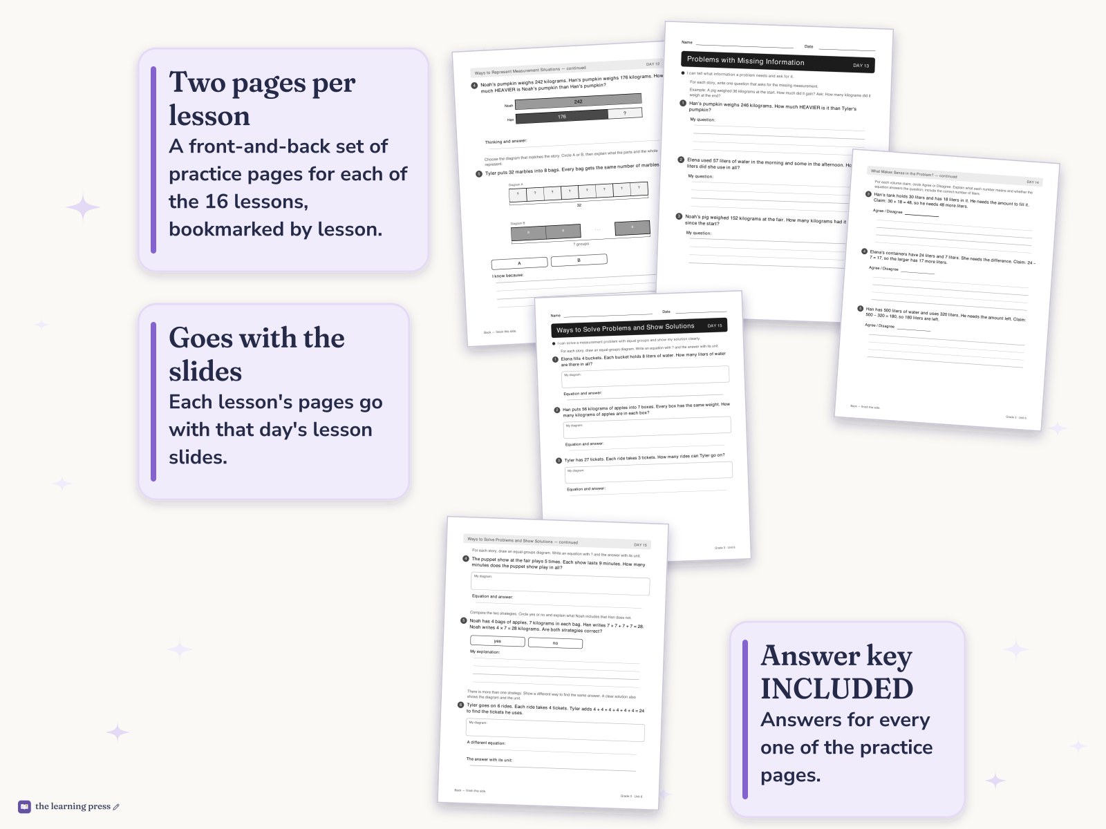 Preview page 4 of Illustrative Math (IM®) Aligned 3rd Grade Unit 6 Worksheets: Measuring Length, Time, Liquid Volume, and Weight