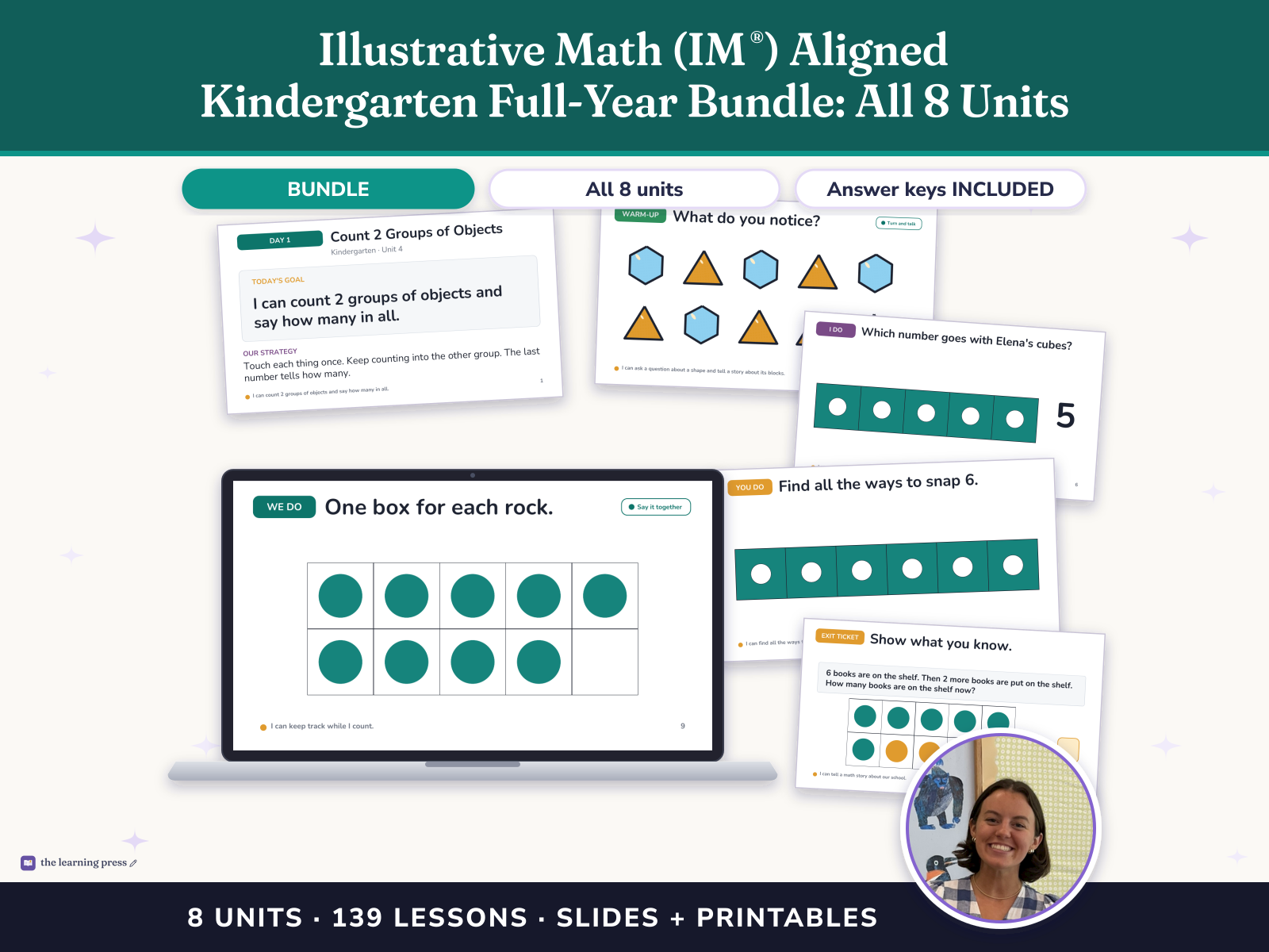 Preview page 1 of Illustrative Math (IM®) Aligned Kindergarten Full-Year Bundle: All 8 Units