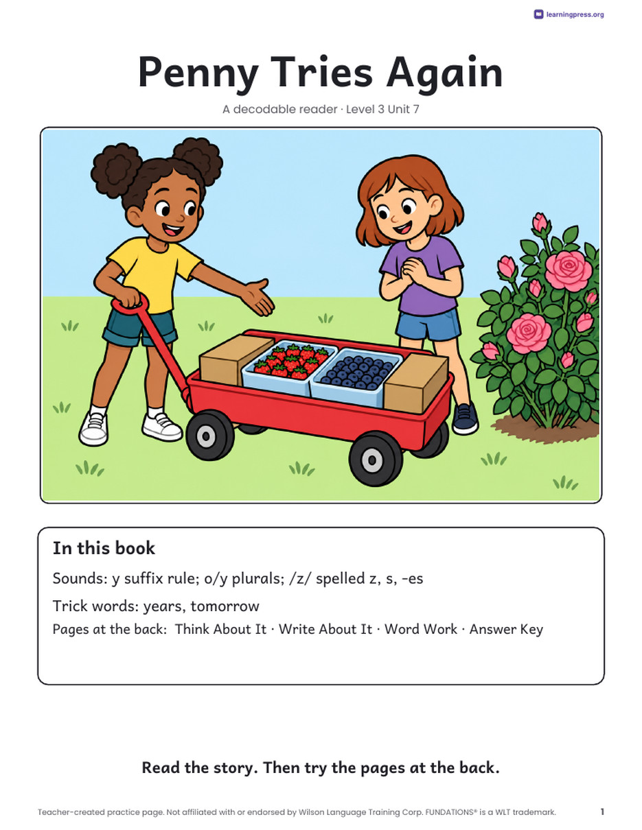 Preview page 2 of Fundations®-Aligned Decodable Reader · Level 3 Unit 7