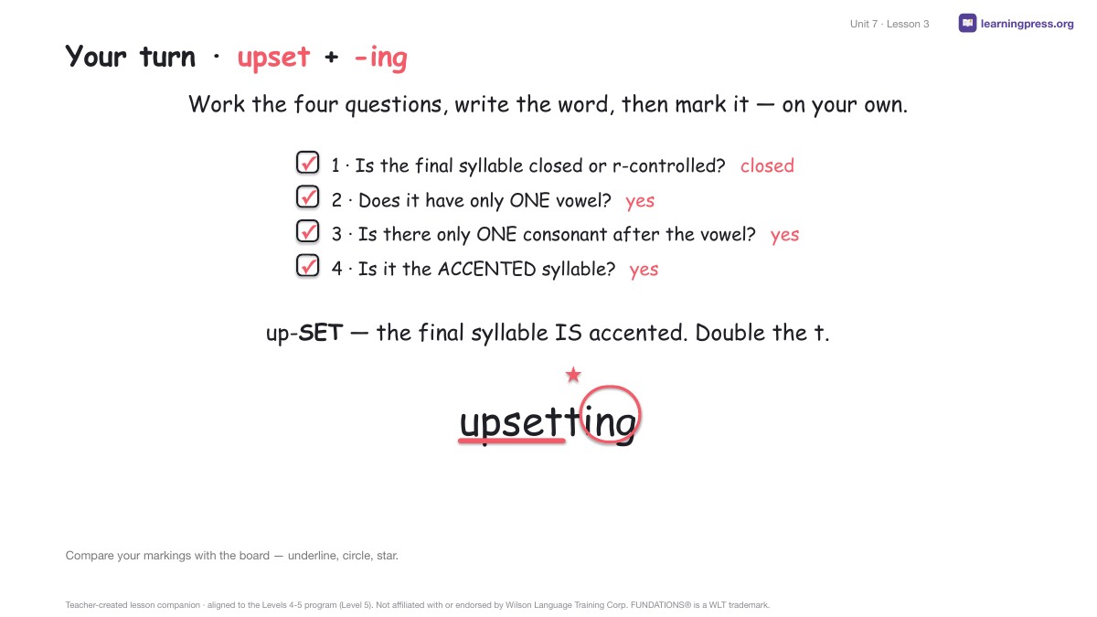 Preview page 2 of Fundations Level 5 Unit 7 Lesson Slides