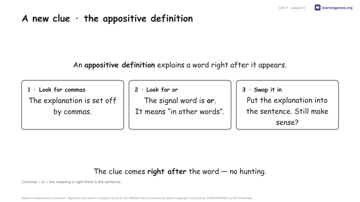 Preview page 3 of Fundations Level 5 Unit 7 Lesson Slides