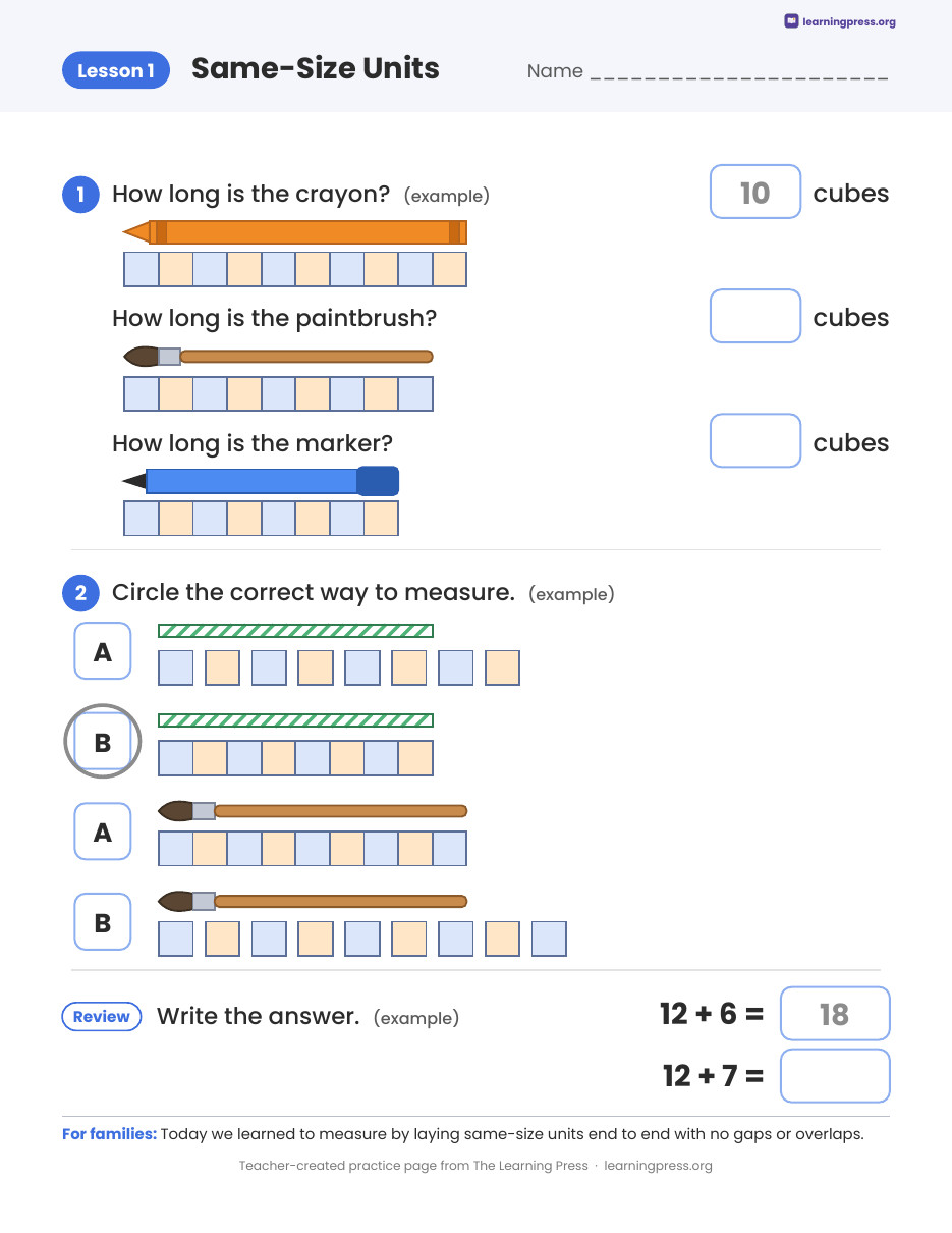 Preview page 1 of Illustrative Math (IM®) Aligned 2nd Grade Unit 3 Homework Packet (Color & B&W)